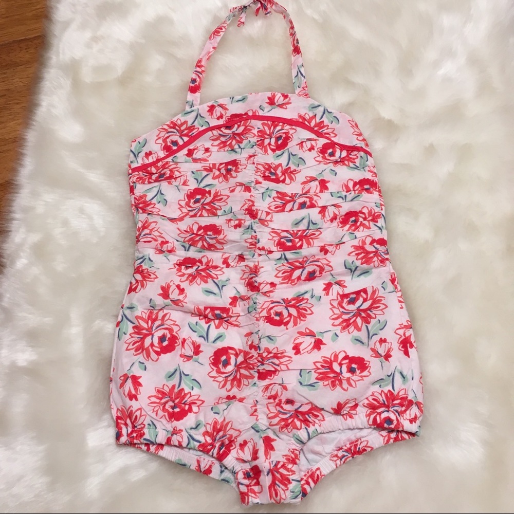 Floral Halter Toddler Romper